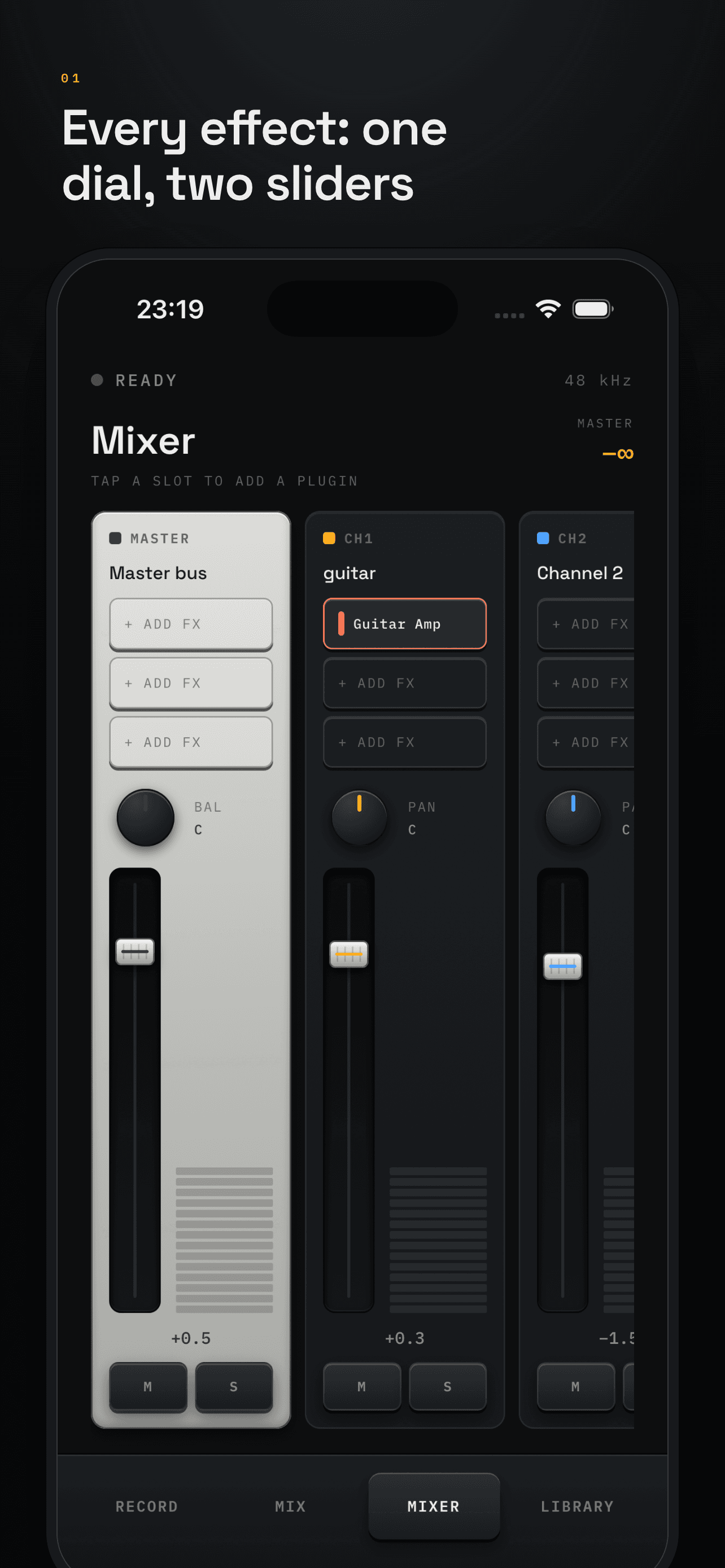 Mixer screen
