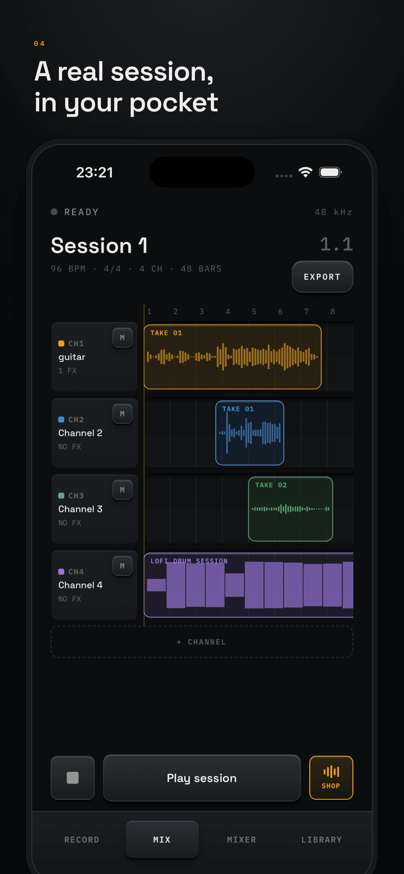 Session timeline